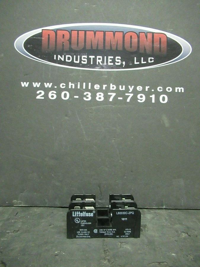 Used LITTELFUSE FUSE LUG SET L60030C-2PQ 600 VOLTS 30 AMP **WARRANTY INCLUDED!**