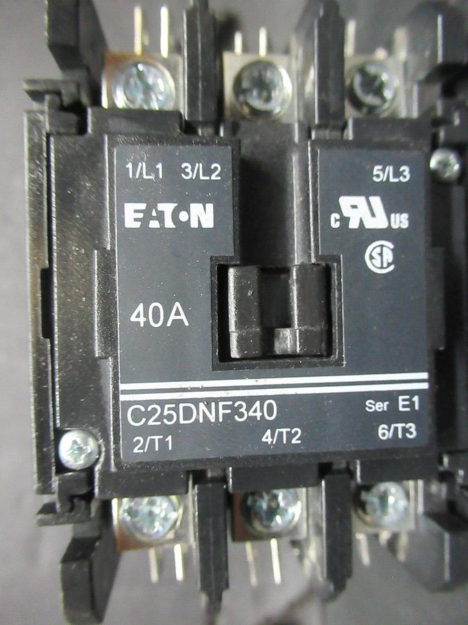 Used EATON CONTACTOR C25DN340 40 AMP 600 VAC 3-POLE 20 HP 15 KW **WARRANTY**