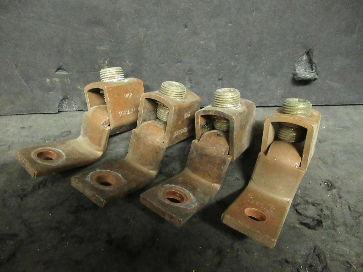 Used 4 QTY BLACKBURN BKB SINGLE BARREL CONNECTOR TERMINAL LUG SET 350MCM-1/0 BTC3511
