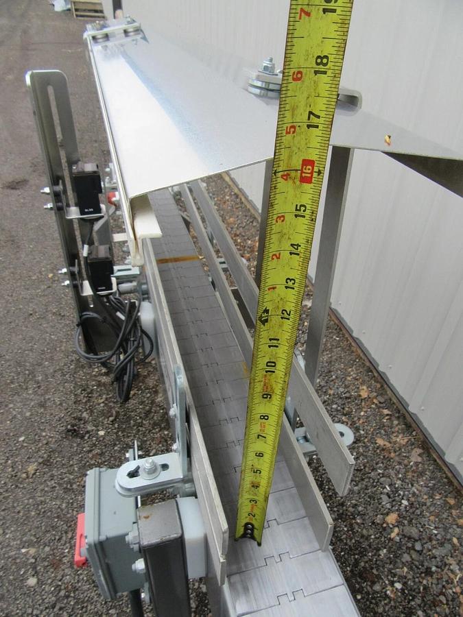 Used 4 1/2"  X 80" LONG SENTRY PLASTIC BELT BOTTLE CONVEYOR 1 HP 230/460 V 3 PH