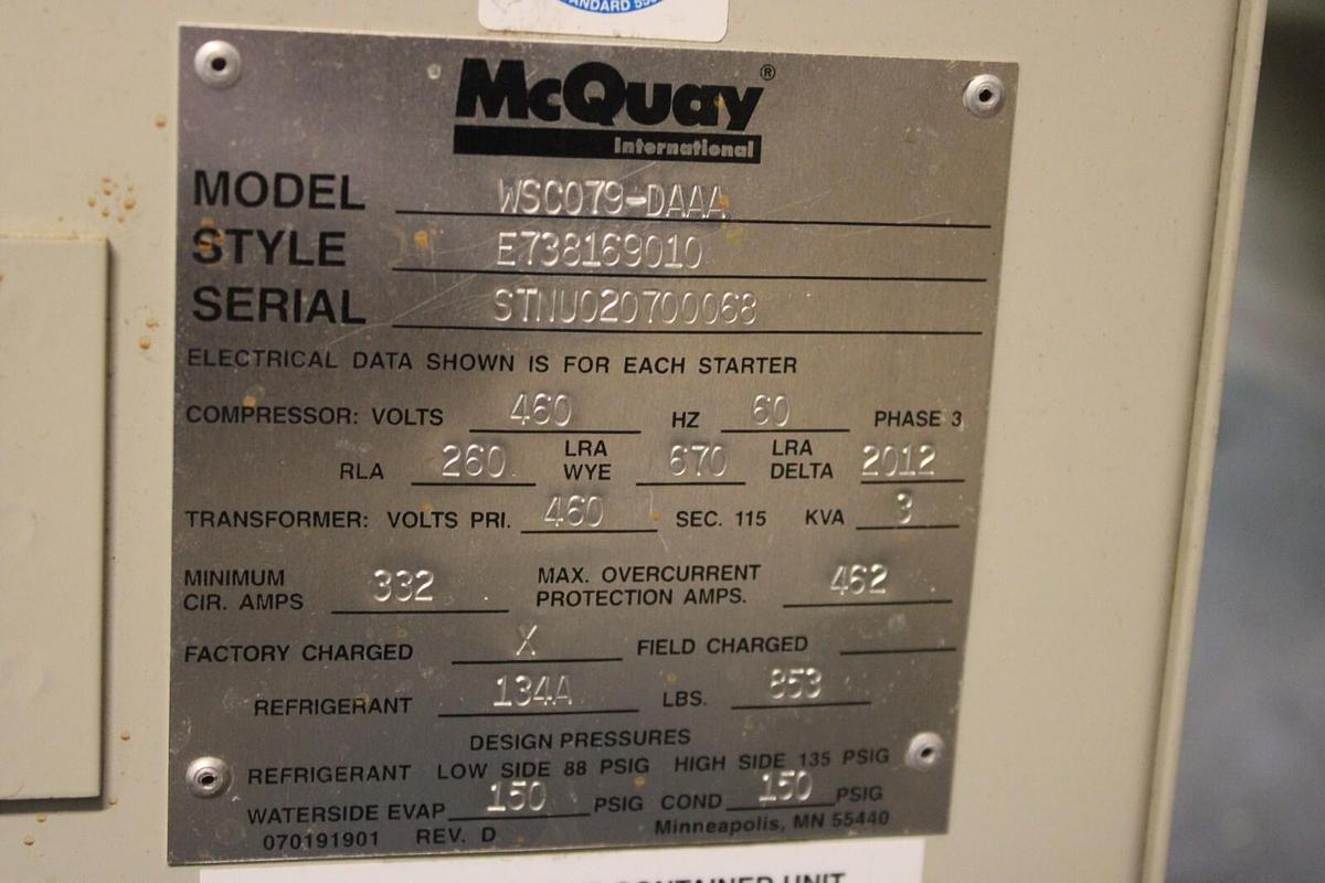 Used MCQUAY RETROFIT CENTRIFUGAL CHILLER CONTROL WSC079-DAA **WARRANTY INCLUDED**