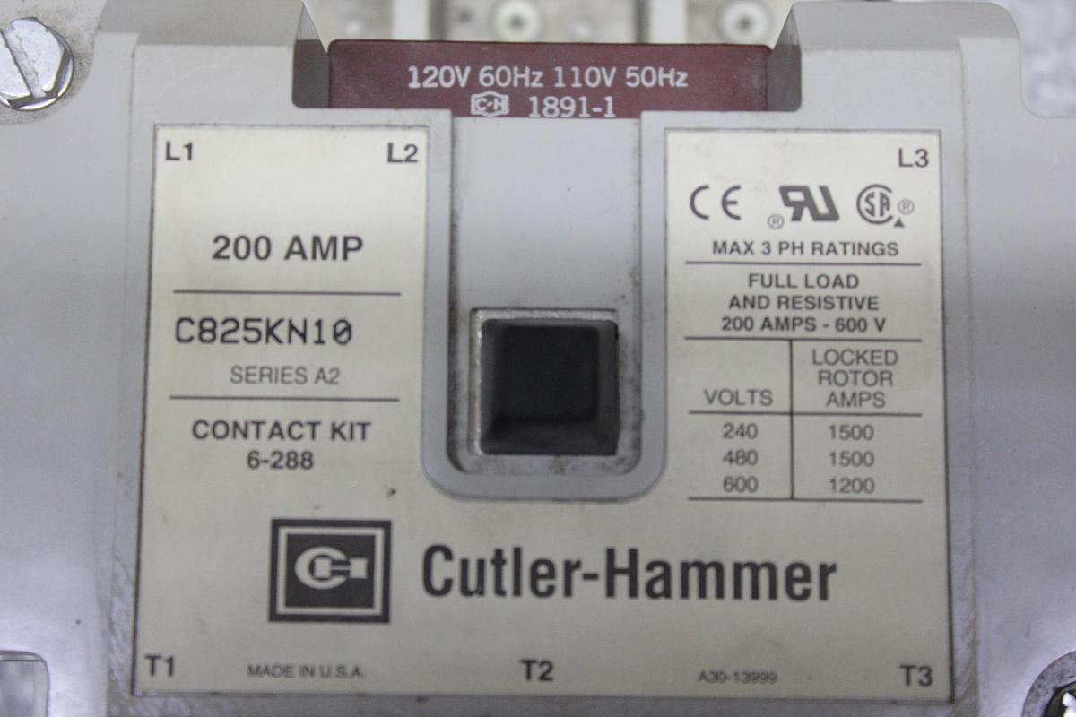 Used CUTLER HAMMER CONTACTOR C825LN1 600 VAC 360 AMP 3-POLE 3-PHASE