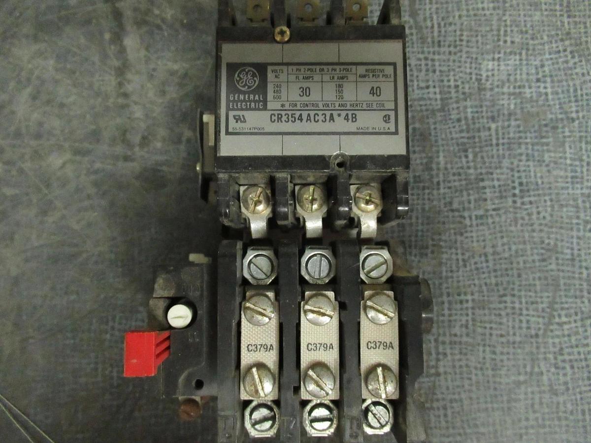 Used GE STARTER CR354AC3A*4B 30A 600V 3-POLE 3-PHASE *WARRANTY INCLUDED*