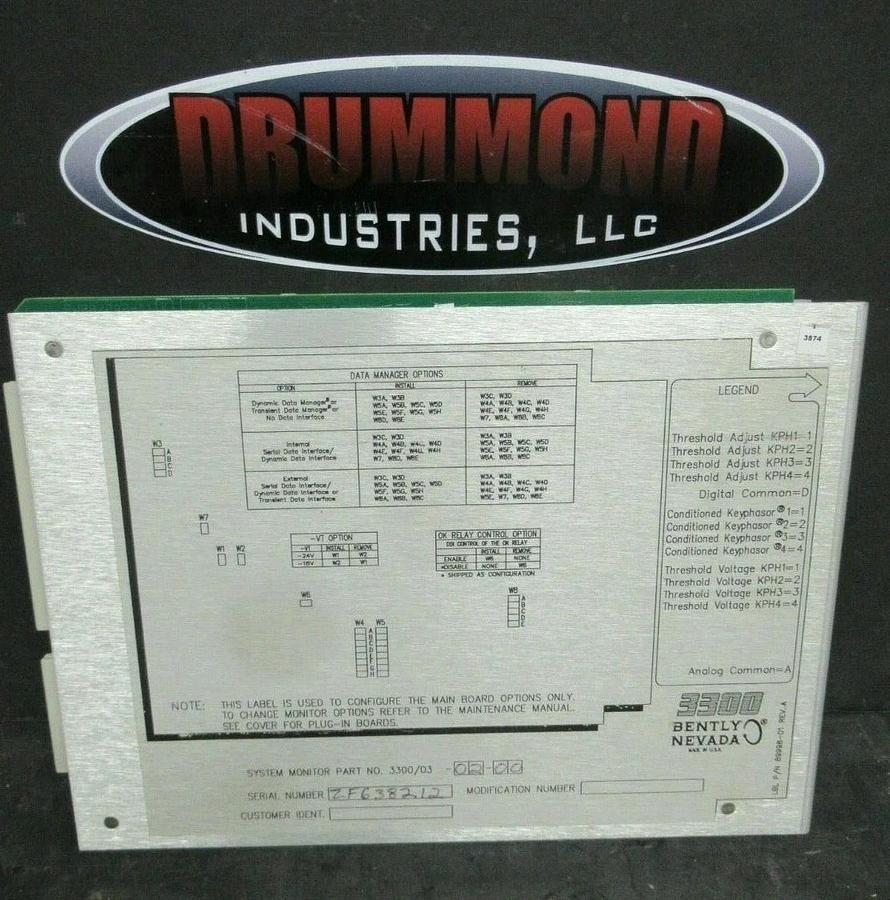 Used BENTLY NEVADA SERIAL DATA INTERFACE 89998-01 REV. A // 3300/03-02-00