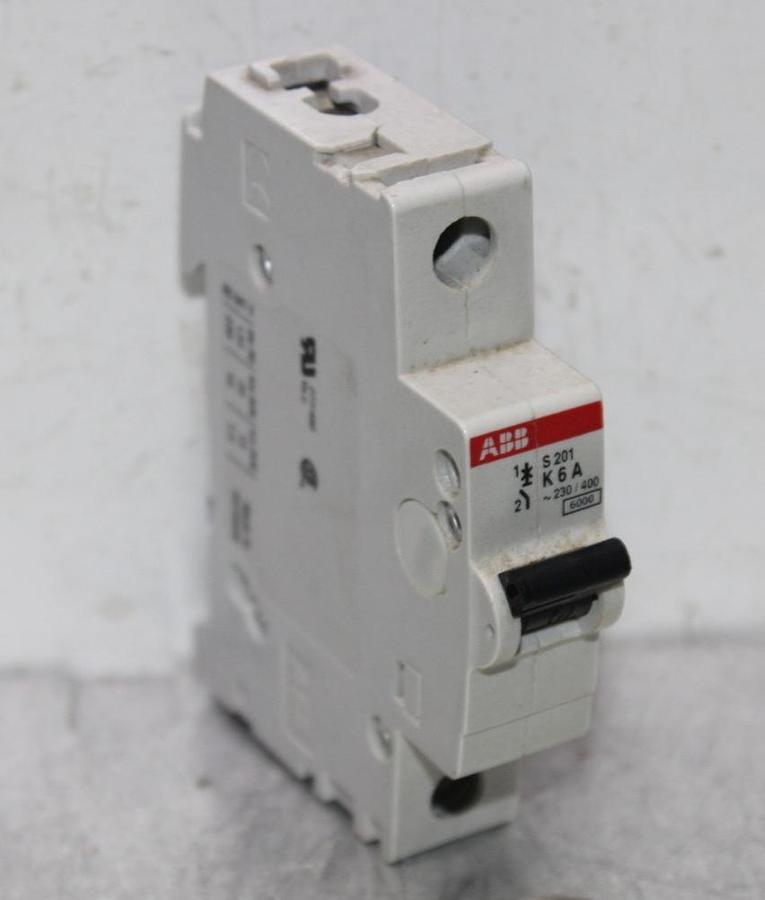 Used ABB CIRCUIT BREAKER S201-K6A 230/400 VAC SINGLE POLE **WARRANTY INCLUDED**