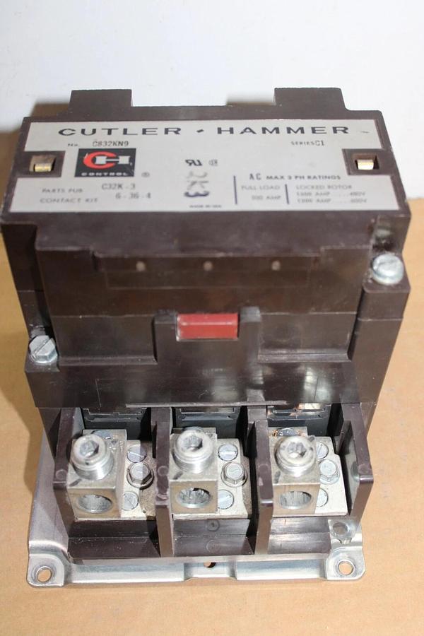 Used CUTLER HAMMER CONTACTOR C832KN9 200 AMP 3-PHASE 3-POLE COIL: 120 VAC *WARRANTY*