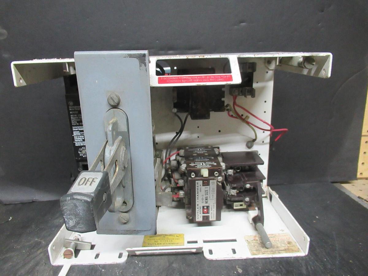 Used CUTLER HAMMER MOTOR STARTER CONTROL 12" W/ A10CN0 NEMA SIZE 1 3 AMP 600 VAC