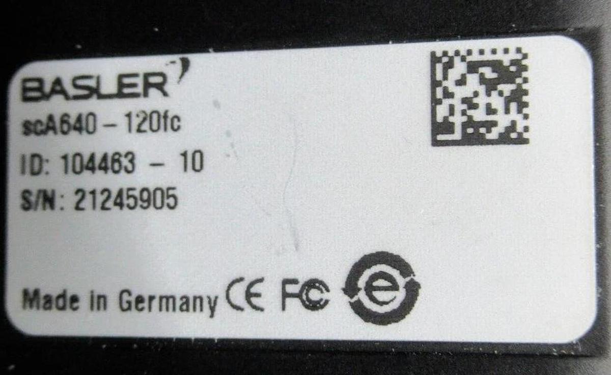Used BASLER FIRE WIRE SCOUT CAMERA SCA640-120FC 120 FPS MONOCHROME **WARRANTY**