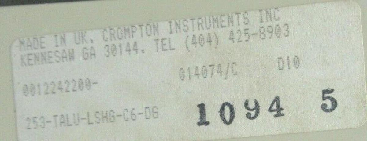 Used CROMPTON PALADIN CURRENT TRANSDUCER MODULE 253-TALU-LHSG-C6-DG 253-TALU