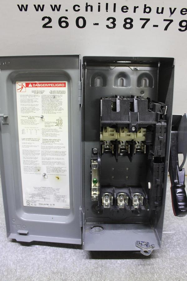 Used SQUARE D SAFETY DISCONNECT SWITCH HU365 400 AMP 600 VAC TYPE 1