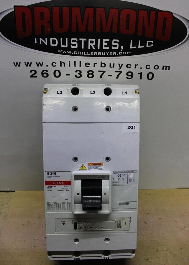 Used EATON CIRCUIT BREAKER NGS312033E 1200 AMP 600 VAC 3-POLE NGS-50K