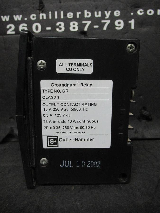 Used CUTLER-HAMMER GROUNDGARD RELAY 5264C09H02 250 VAC 10 AMP 60 HZ CLASS 1