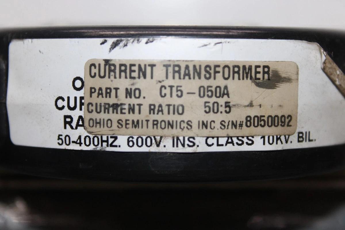 Used OHIO SEMITRONICS CURRENT TRANSFORMER CT-050A 50:5A **WARRANTY INCLUDED**