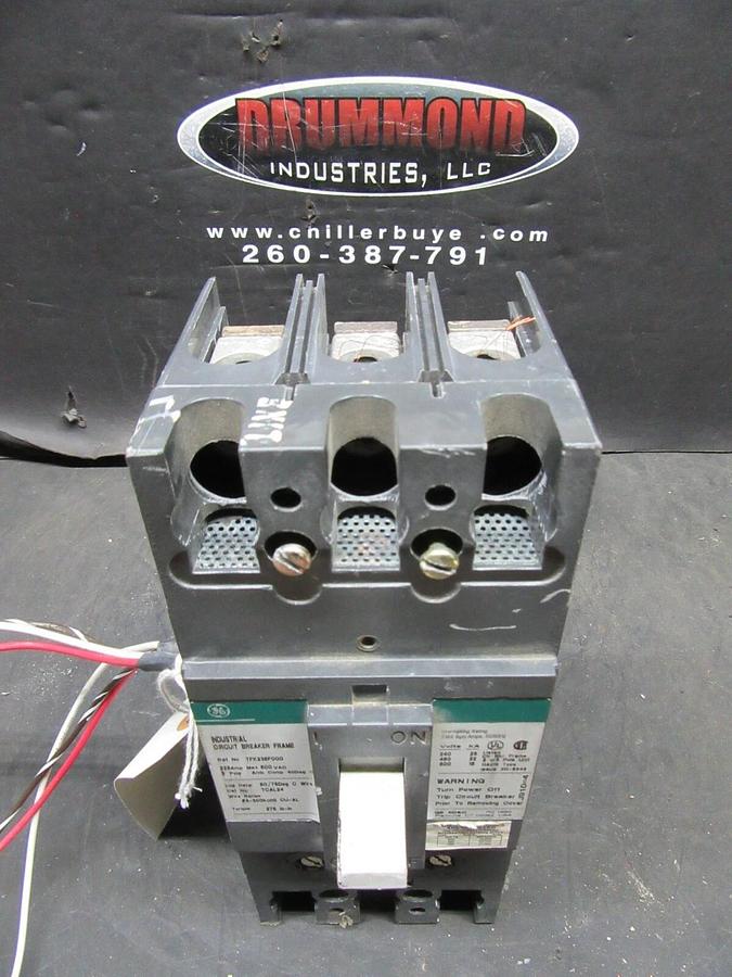Used GE CIRCUIT BREAKER TFK236F000 175 AMP TRIP 600 VAC 3-POLE W/ AUXILIARY SWITCH