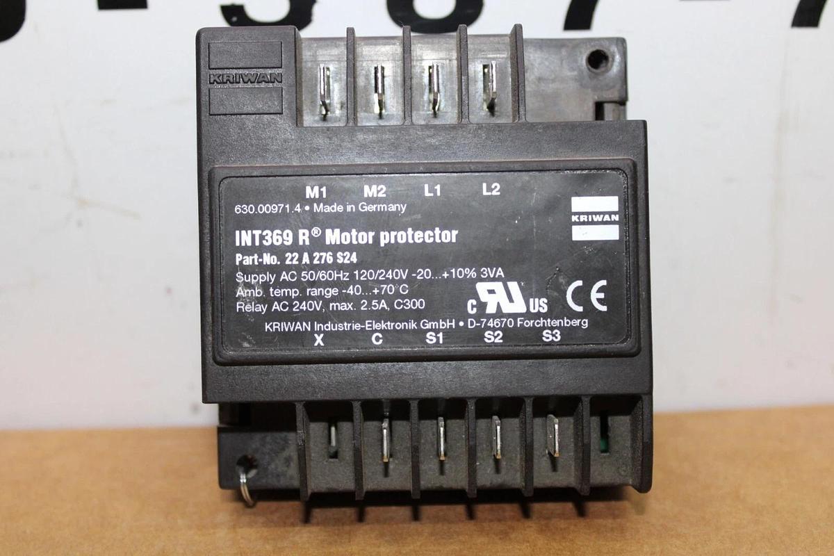 Used KRIWAN INT369R MOTOR PROTECTOR 22-A-276-S24 240 VAC 2.5 AMP *WARRANTY*