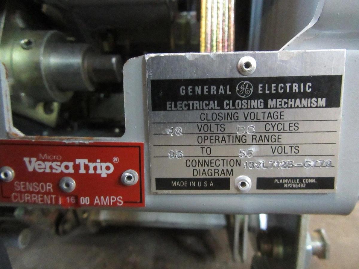 Used GE AKR 1600 AMP BREAKER AKR-8D-50-H1 MICRO VERSA TRIP A216LSGMR 1600A GROUND LSG