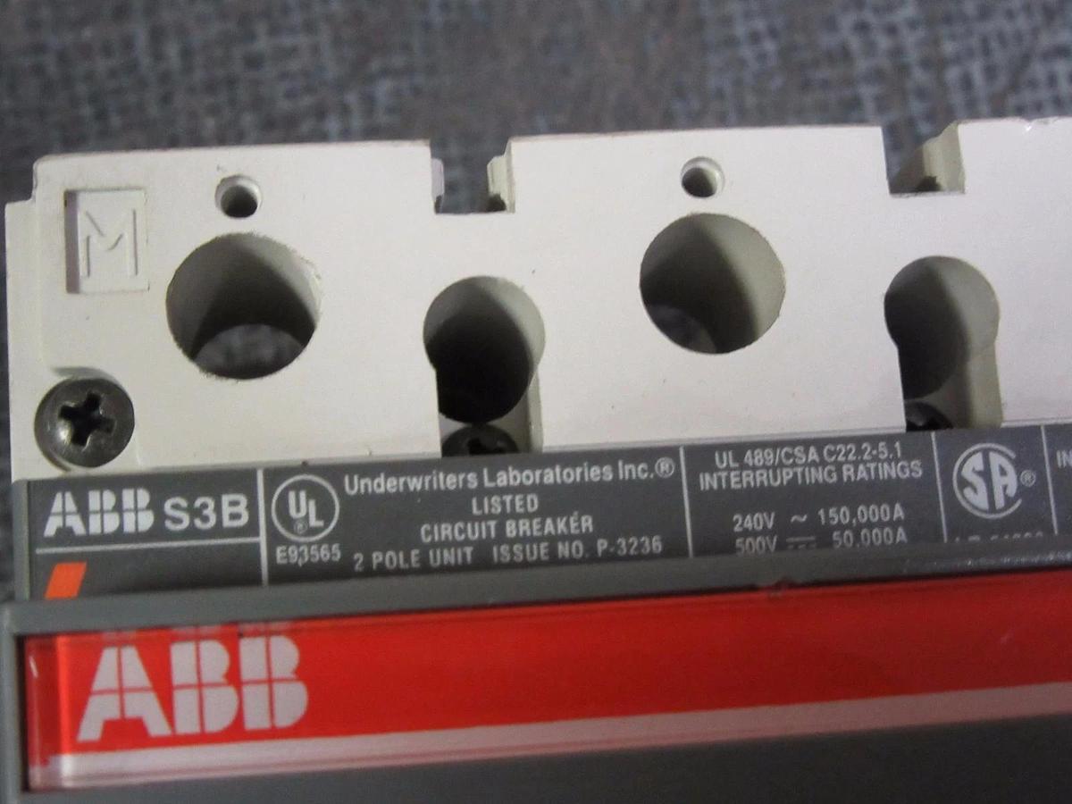 Used (1) ABB DC CIRCUIT BREAKER S3B 175 AMP 500 VDC 2-POLE W/ AUX. SWITCH