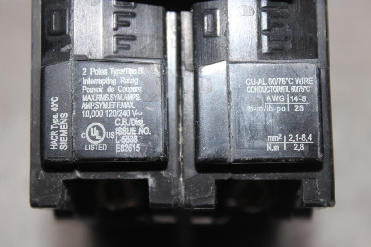 LOT OF 5 NEW SURPLUS SIEMENS BRREAKER B120 20 AMP 120/240V 1-POLE