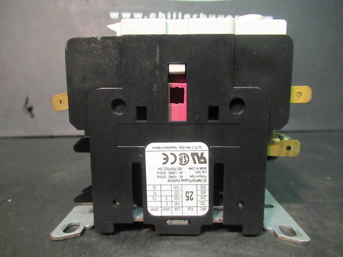Used GE 3-PHASE CONTACTOR CR453AB3AAA 25 AMP 600 VAC 10 HP COIL: 110-120 VOLT