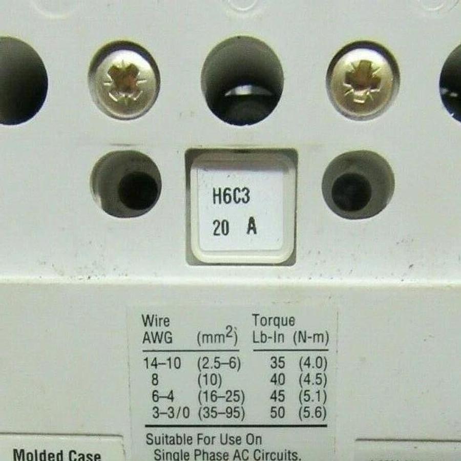 Used 20 AMP ALLEN BRADLEY BREAKER 140U-H6C3-C20 SER. B 3 POLE 480 VAC **WARRANTY**