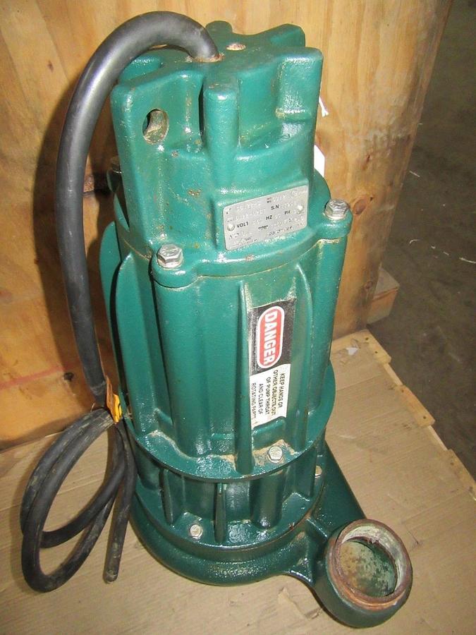 Used ZOELLER SUMP PUMP G6122-S 460VAC 2HP 1750RPM 3PHASE 60HZ 3.4 AMP 6122-0267