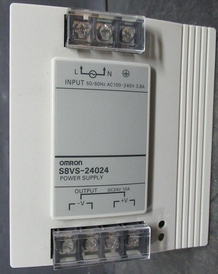Used OMRON POWER SUPPLY S8VS-24024 240 WATT INPUT: 100-240 VAC OUTPUT: 24 VDC