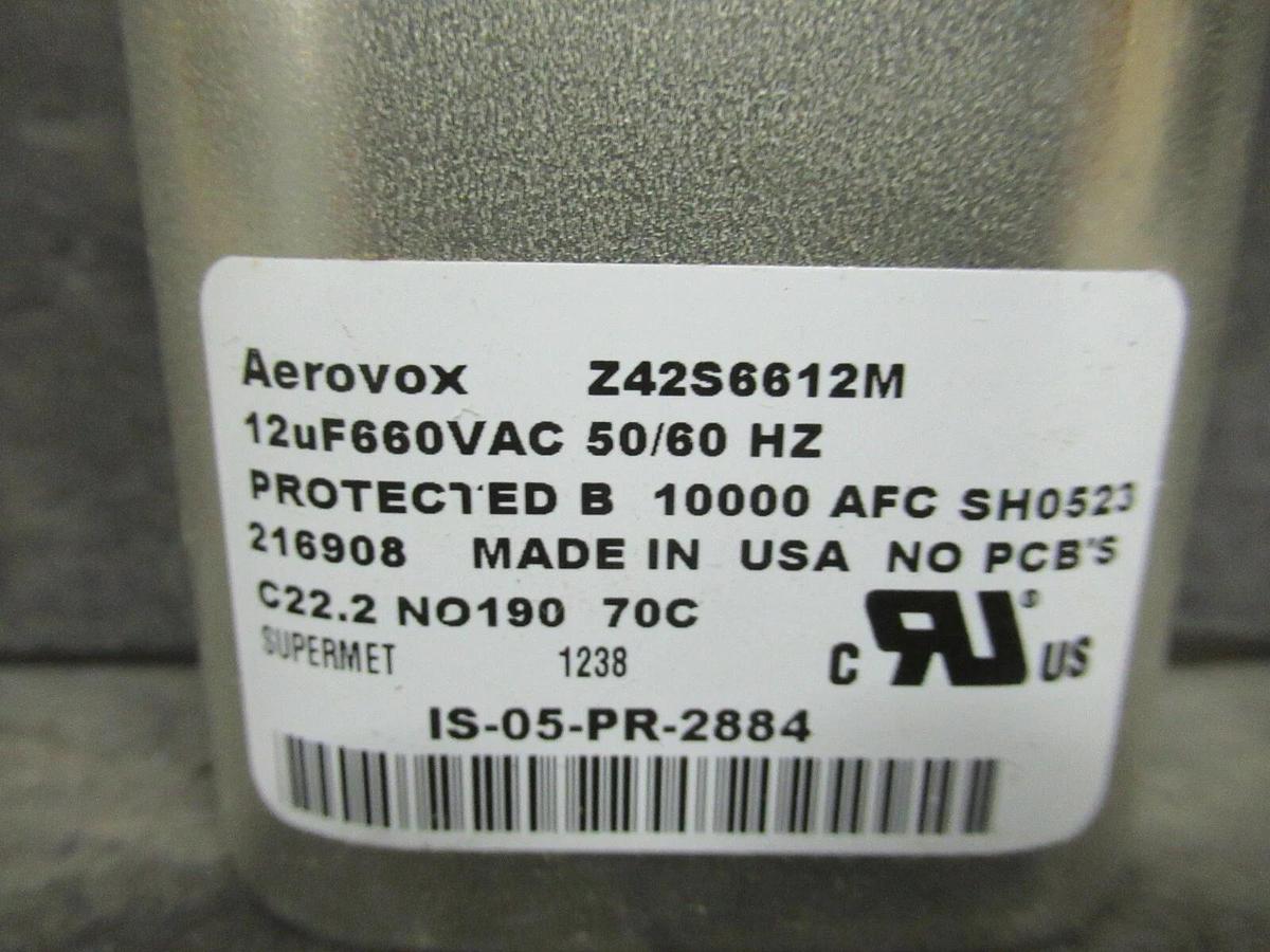 Used AEROVOX NON PCB CAPACITOR 12uF 660 VAC 10000AFC Z42S6612M 216908 IS-05-PR-2884