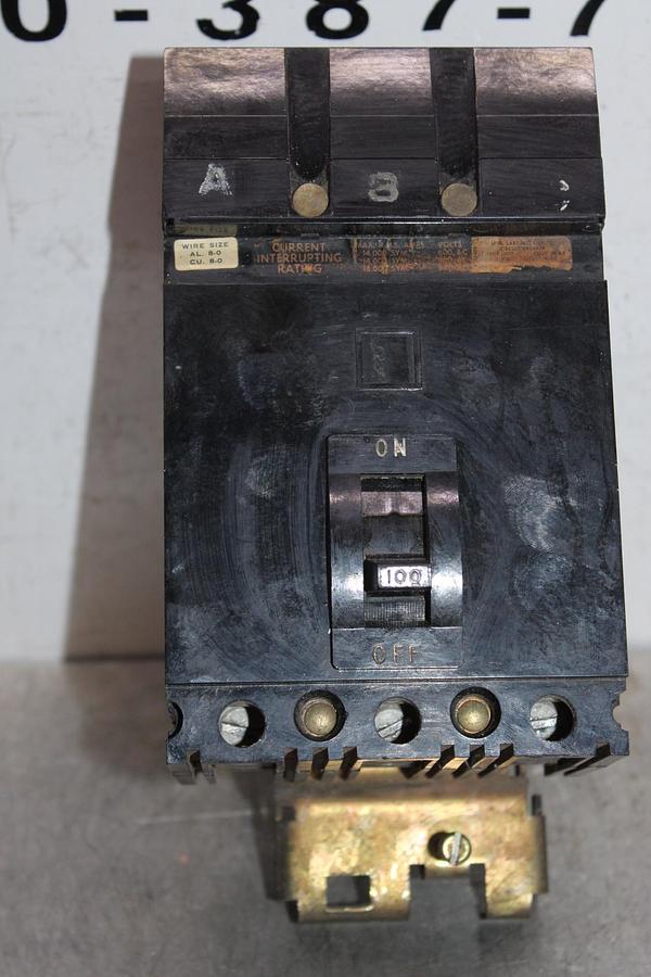 Used SQUARE D I-LINE CIRCUIT BREAKER FC34100 SERIES 2 100 AMP 480 VAC 3-POLE