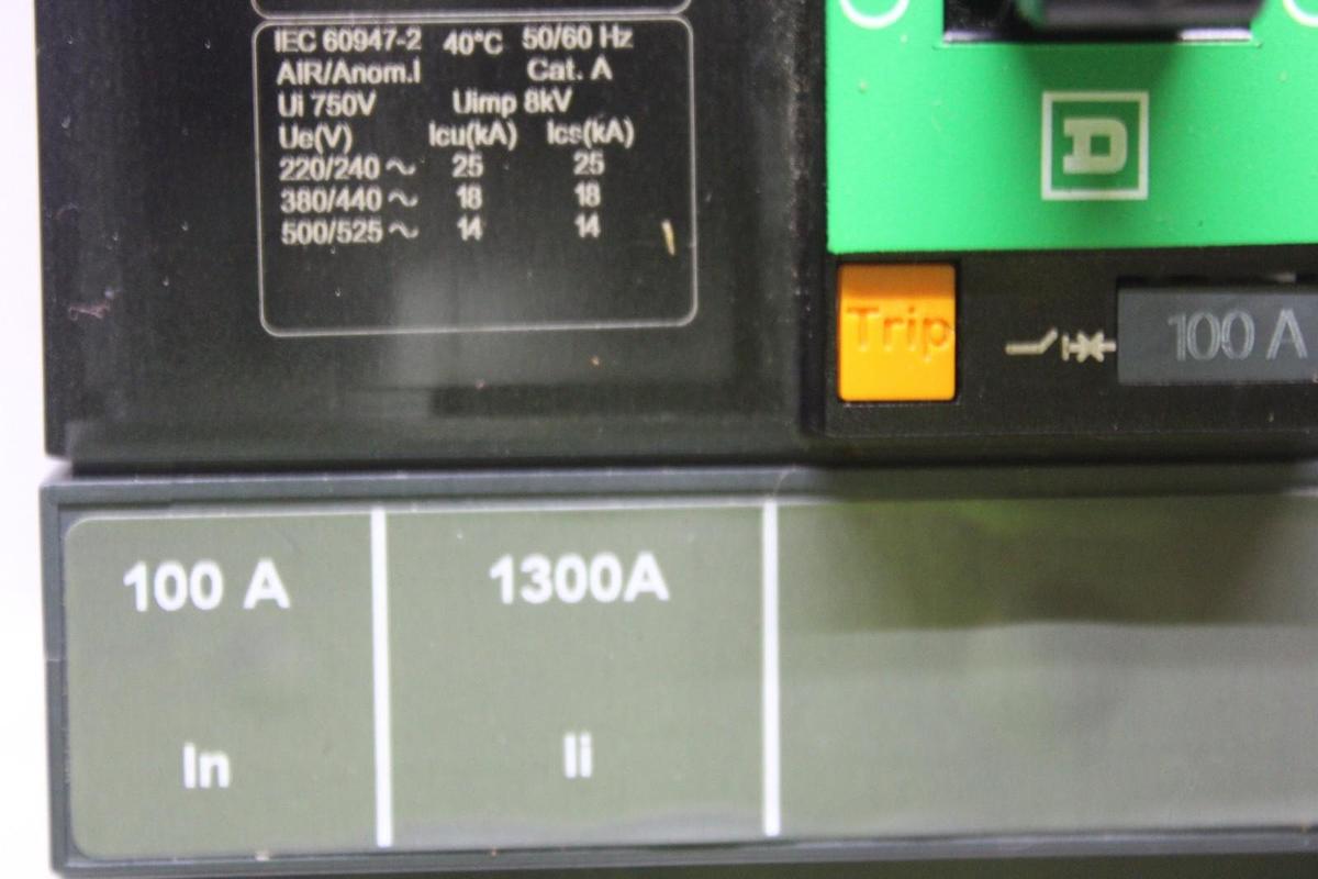 Used SQUARE D POWERPACT CIRCUIT BREAKER HDL36100 3-POLE 100 AMP 600 VAC *WARRANTY*