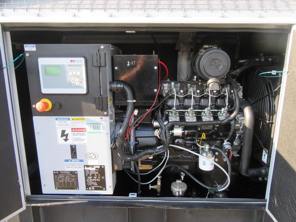 Used 20 KW DIESEL GENERATOR ISUZU MTU 2017 253 HRS 120/240 VOLT 1 PH SOUND ENCLOSED