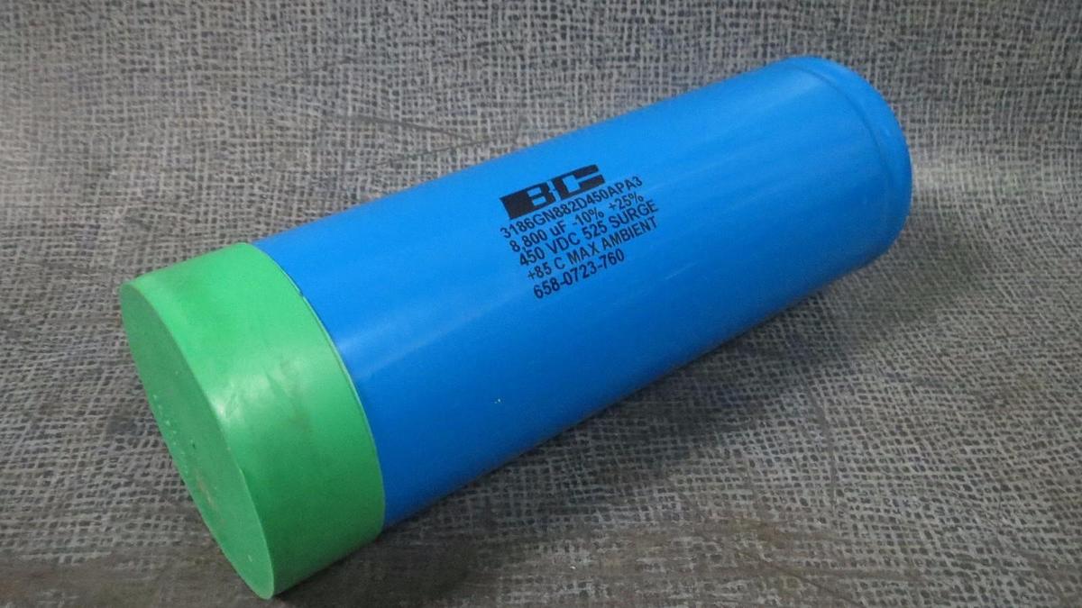 Used BC PHILIPS CAPACITOR 8800 uF 450 VDC 525 SURGE MODEL: 658-0723-760