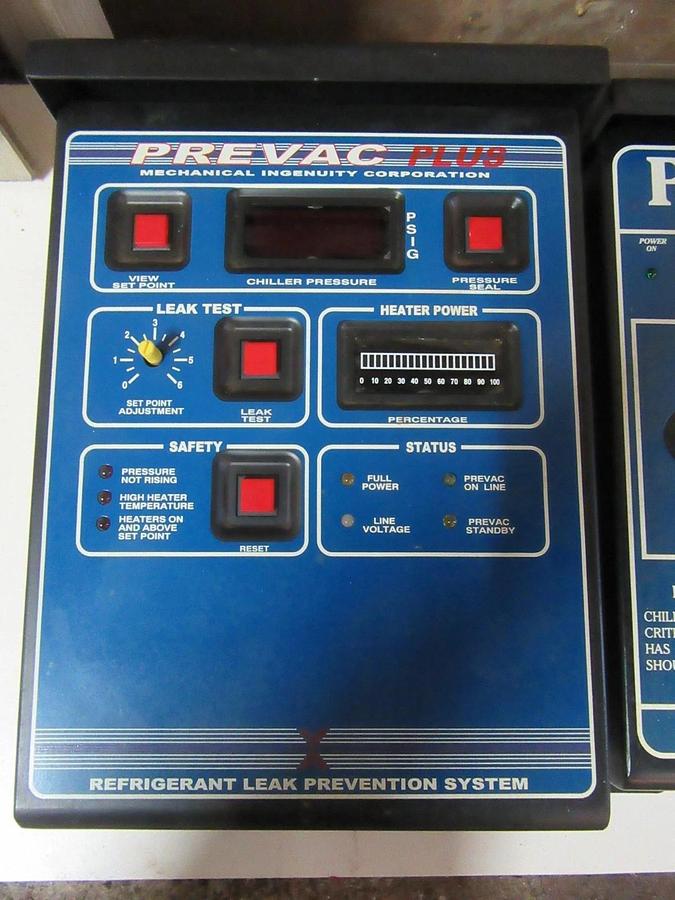 Used MECHANICAL INGENUITY PRELERT & PREVAC CHILLER PRESSURE / LEAK PREVENTION SYSTEM