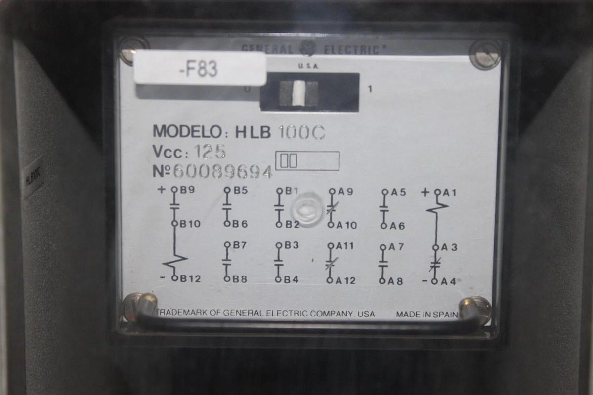 Used GENERAL ELECTRIC DUAL LATCHING RELAY HLB100C 125V **WARRANTY**