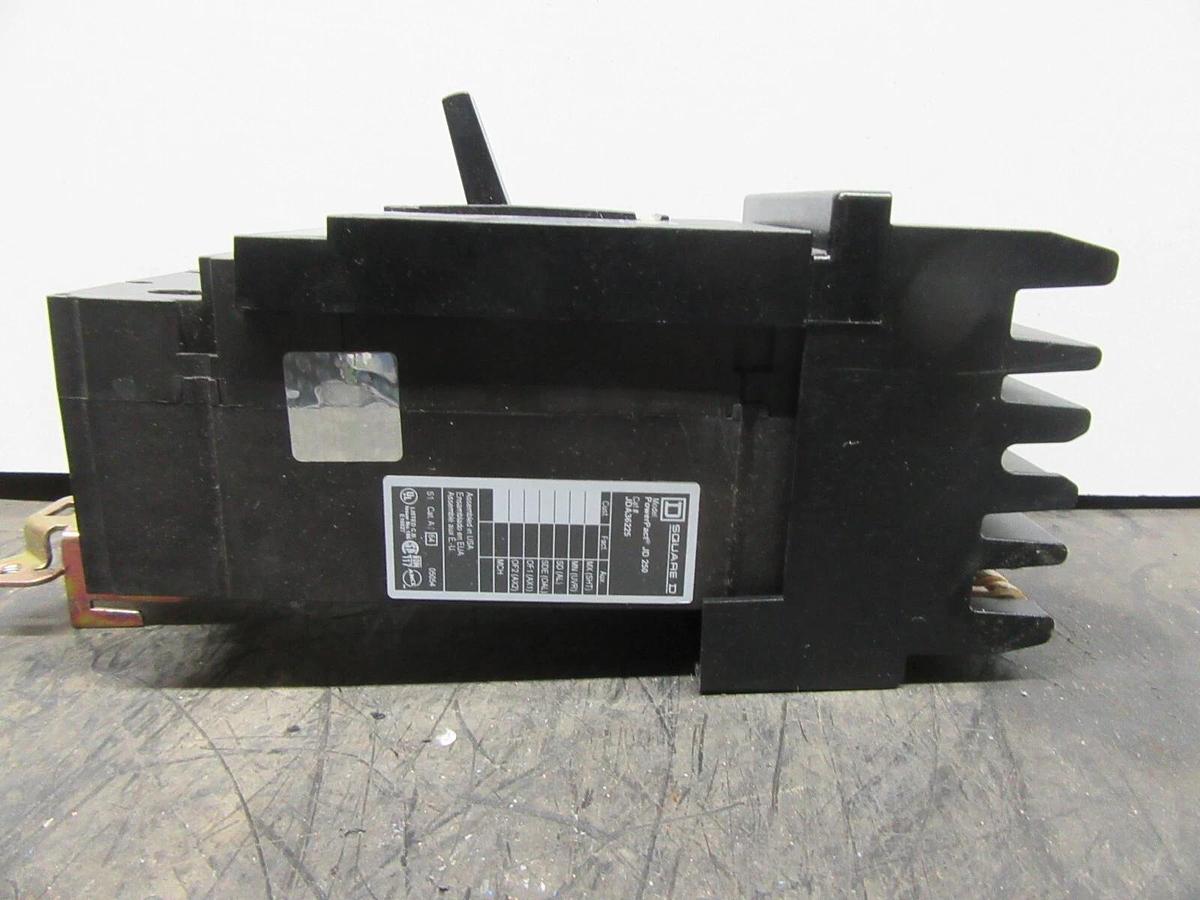 Used SQUARE D POWERPACT CIRCUIT BREAKER JDA36225 225 AMP 600 VAC 3-POLE **WARRANTY**