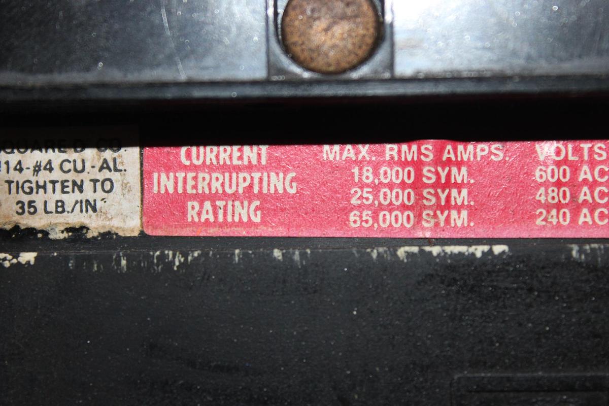 Used SQUARE D I-LINE CIRCUIT BREAKER FA36020 20 AMP 600 VOLT 3-POLE