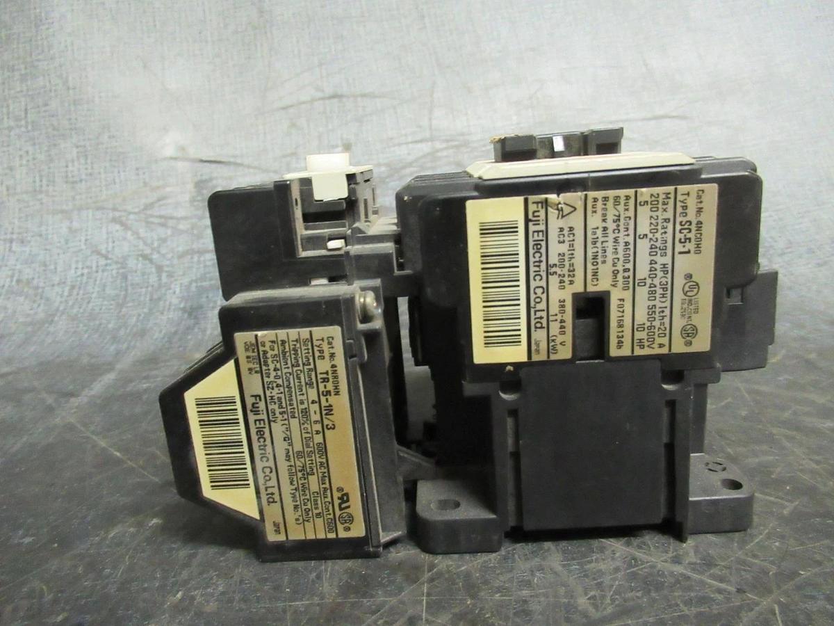 Used FUJI ELECTRIC STARTER SC-5-1 600V 3POLE 20A 10HP **WARRANTY INCLUDED**