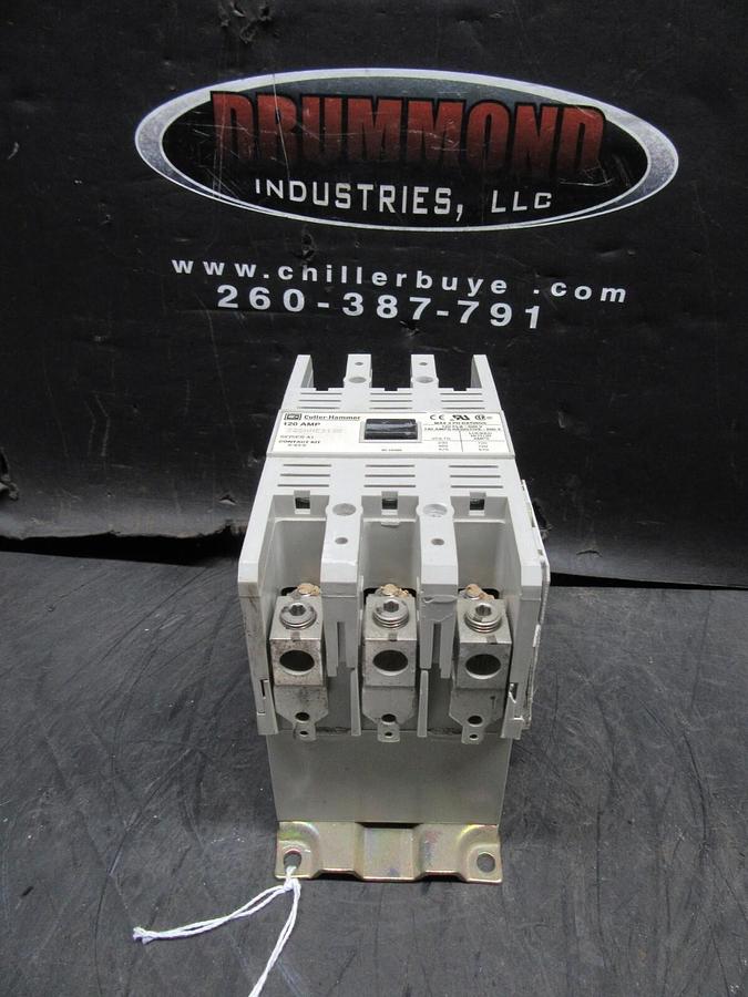 Used CUTLER HAMMER CONTACTOR C25HNE3120 120 AMP 480/600 V SERIES A1 120 V COIL 3 LUGS