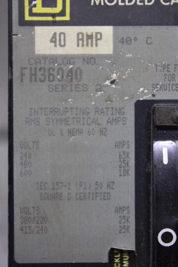 Used SQUARE D I-LINE CIRCUIT BREAKER Fc34030 30 AMP 480 VOLT 3-POLE