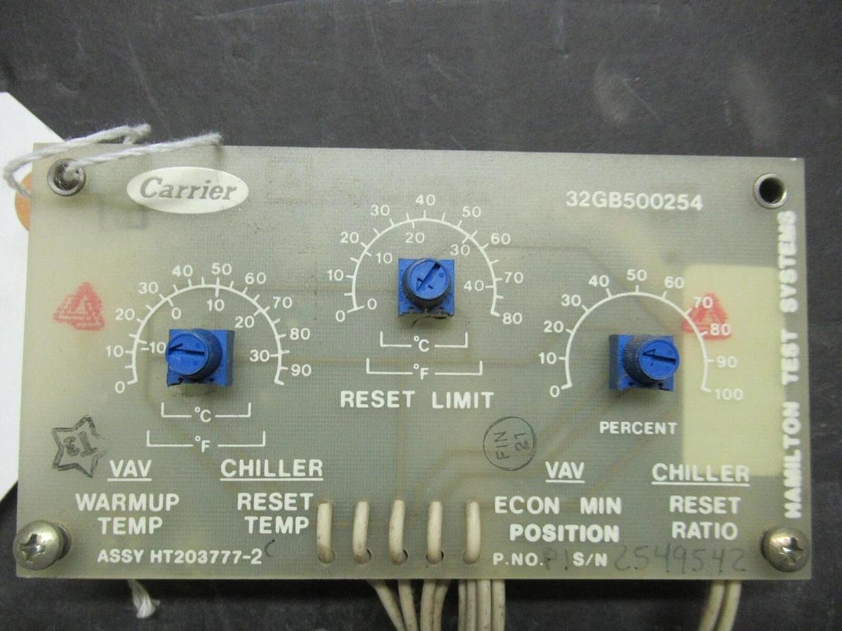 Used CARRIER TEMPERATURE RESET CIRCUIT BOARD 32GB500254 / HT203777-2