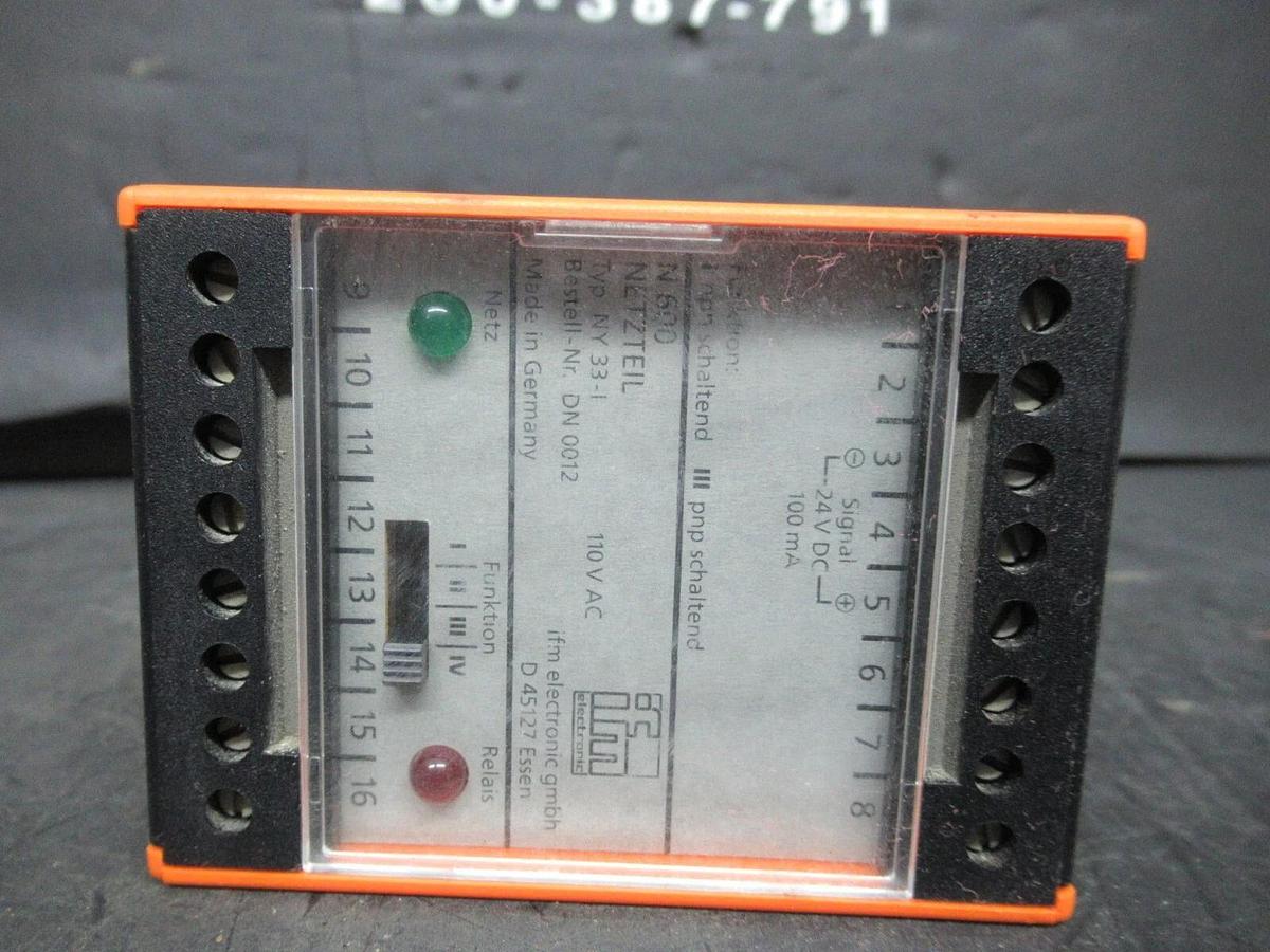 Used IFM SWITCHING AMPLIFIER N-600 NY-33-1 110 VAC 60 HZ 5 VA **WARRANTY INCLUDED**