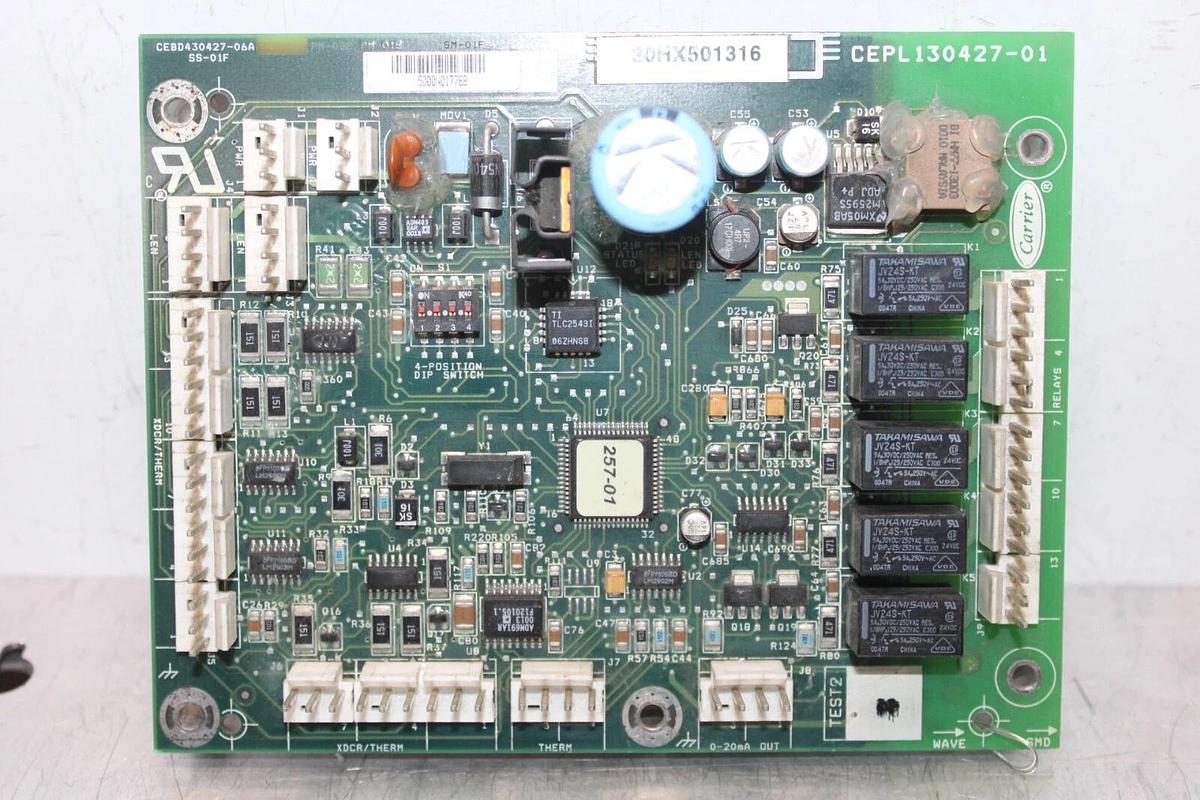 Used CARRIER HVAC CONTROL CIRCUIT BOARD CEPL130427-01 30HX501316 CEBD430427-06A