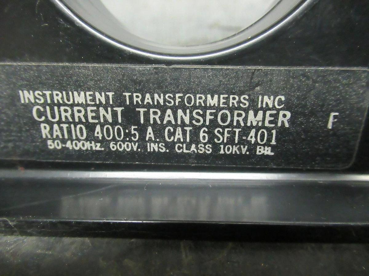 Used EATON CURRENT TRANSFORMER 42-3073-6 RATIO: 400:5 A 50-400 HZ **WARRANTY**