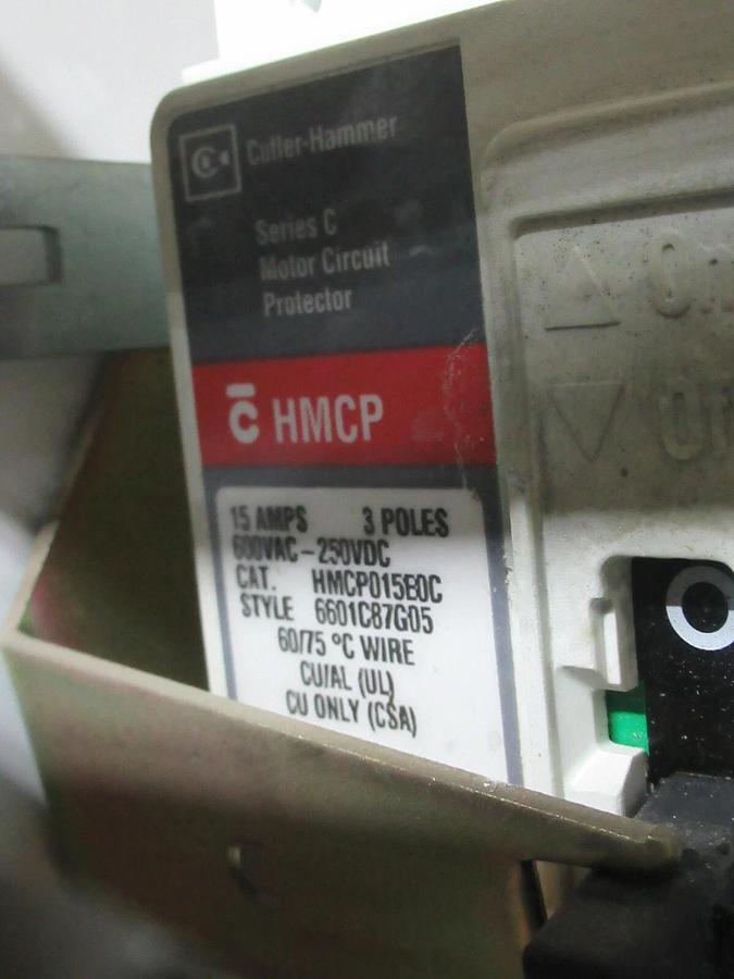 Used CUTLER HAMMER MOTOR STARTER CONTROL BUCKET MODEL: 2100 12" NEMA SIZE 1 15 AMP