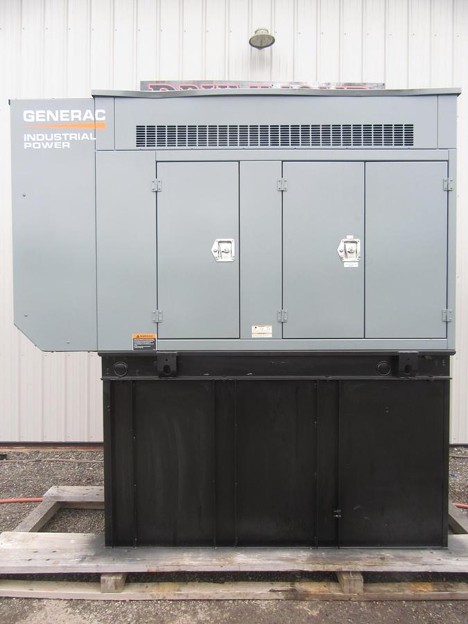 Used 48 KW DIESEL GENERATOR GENERAC 120/240 V FPT 366 HRS SOUND ENCLOSED VIDEO 50 KW