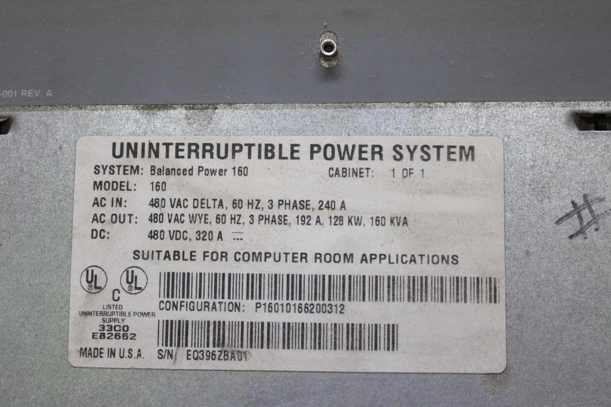 Used IPM CONTROL PANEL AND DISPLAY BALANCED POWER 160 480 VAC 240 AMP W/ 101073071