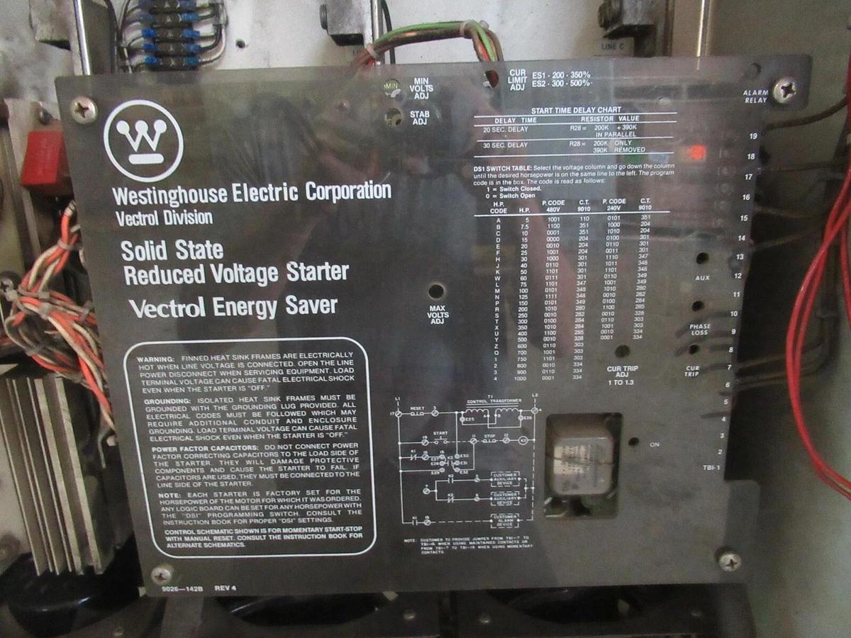 Used WESTINGHOUSE 350 HP 420 AMP SOLID STATE REDUCED VOLTAGE STARTER 480 VAC VECTROL