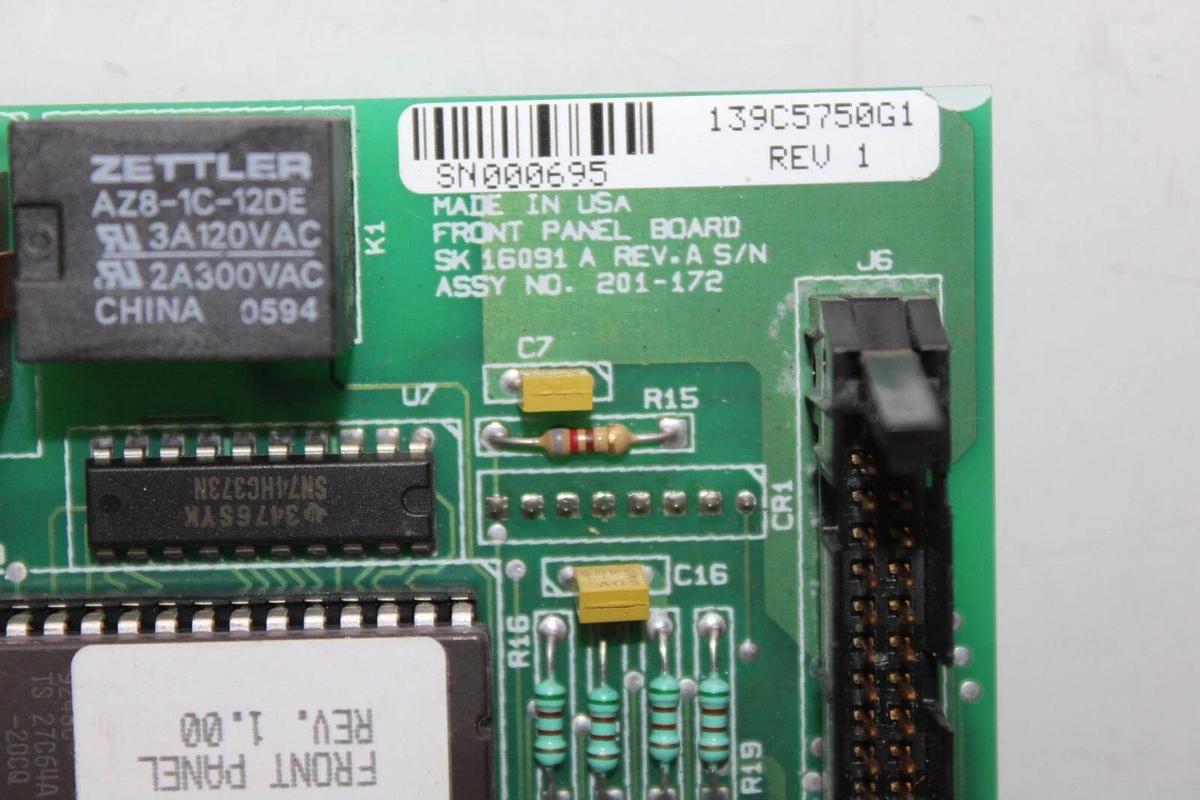 Used ENERTRON FRONT PANEL BOARD SK16091-A REV. A ASSY: 201-172 139C5750G1 REV. 1