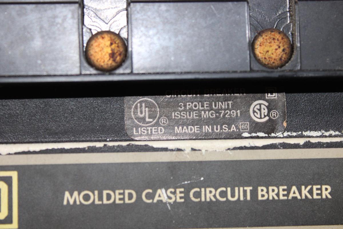 Used SQUARE D I-LINE CIRCUIT BREAKER FH36060 60 AMP 600 VOLT 3-POLE