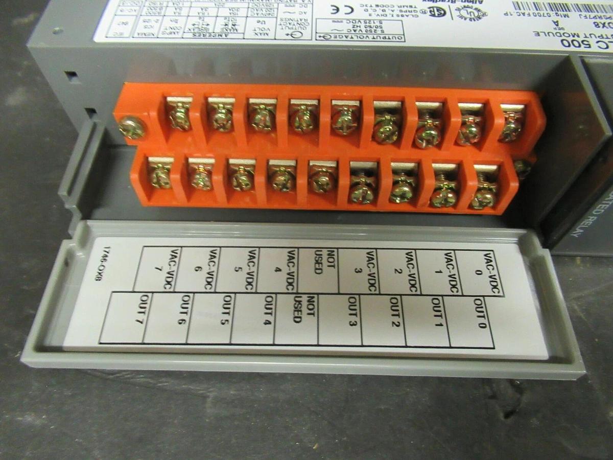Used ALLEN BRADLEY SLC 500 1746-OX8 ISOLATED RELAY OUTPUT MODULE SER. A **WARRANTY!**