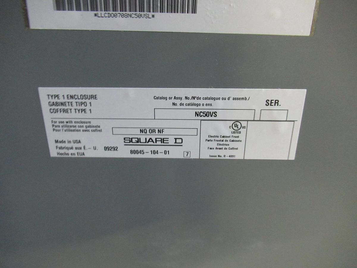 Used SQUARE D NQOD FRAME SERVICE PANEL 250 AMP 208/120 VOLT 30-SLOT 3-PHASE TYPE 1